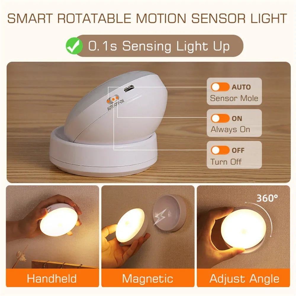 Rechargeable Motion Sensor Night Light, Light Up Your Nights with Ease!!