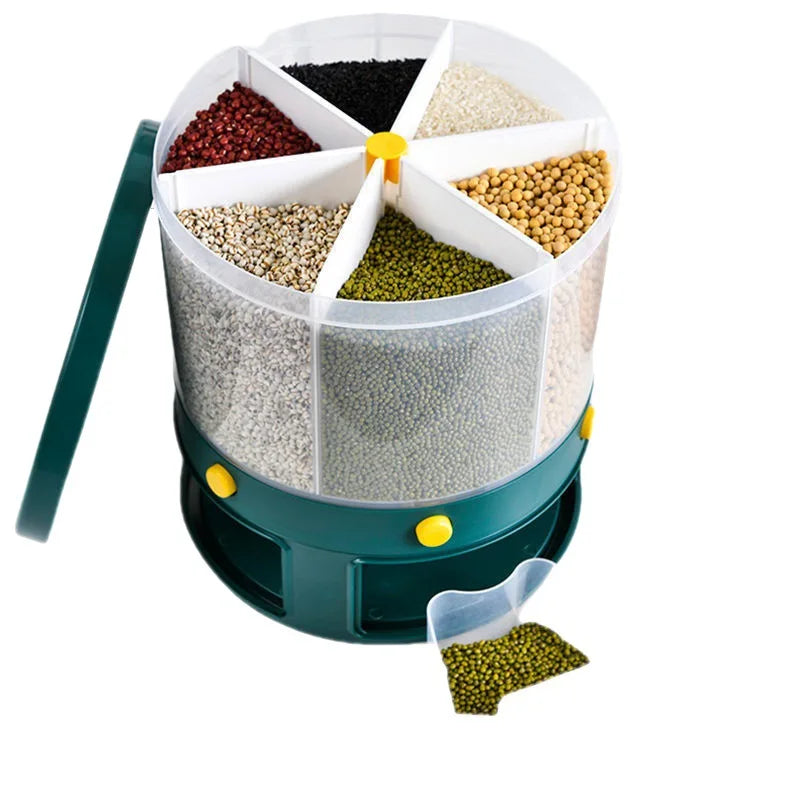 Rotating Grid Rice Dispenser & Storage Container, Kitchen Carousel!!