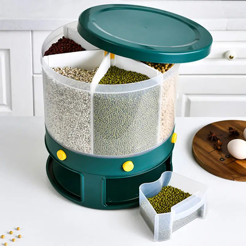 Rotating Grid Rice Dispenser & Storage Container, Kitchen Carousel!!