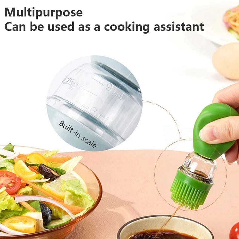 Silicone Oil Bottle with Brush for Cooking, No More Messy Drizzling!!