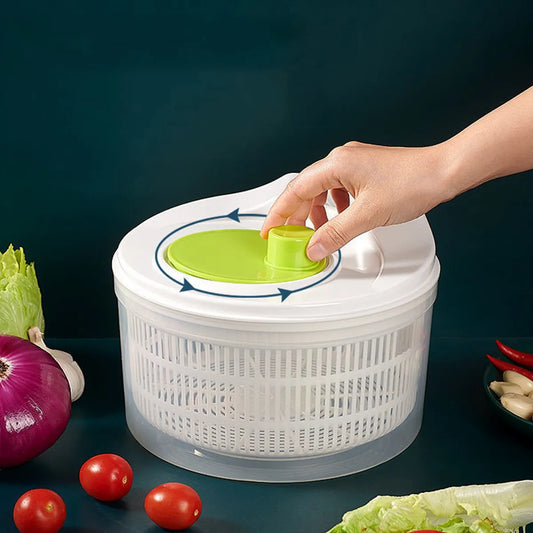 2-in-1 Veggie Hero: Dehydrate & Spin Salads with Ease (Manual Drain Basket)