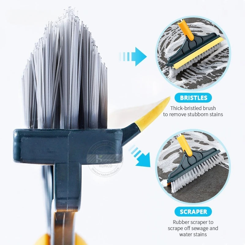 The 2-in-1 Floor Scrub Brush with Squeegee, Conquer Every Corner!!