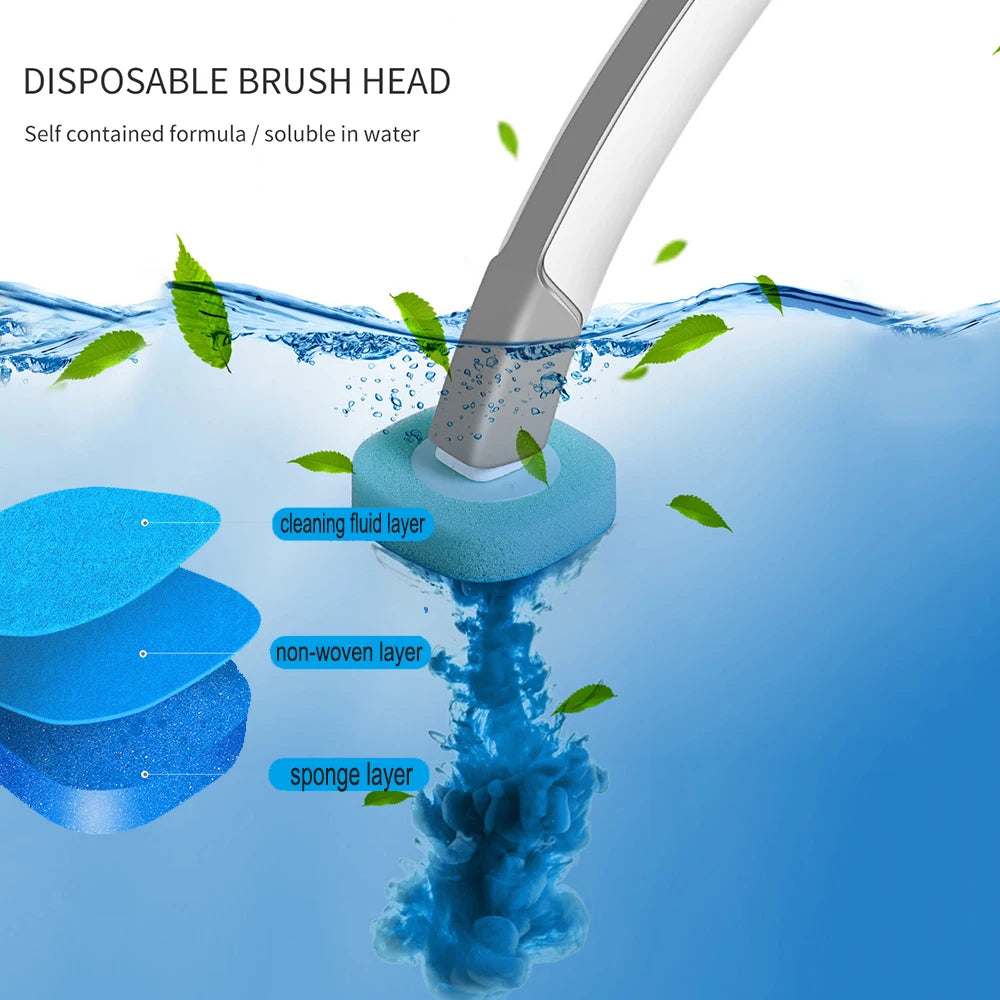 Disposable Toilet Brush with Cleaning Liquid, Clean & Toss!!
