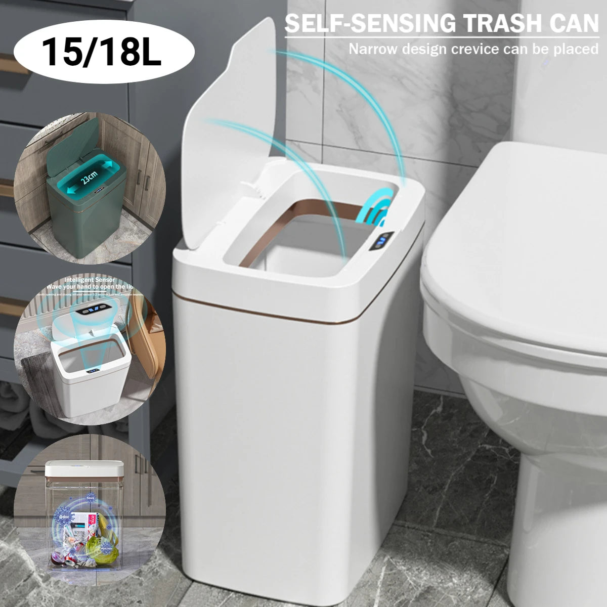 Smart Sensor Trash Can, Wave Goodbye to Germs!!