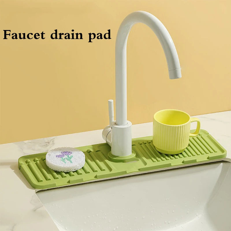 Silicone Splash Mat with Drain  pen spark, Goodbye Faucet Mess!!