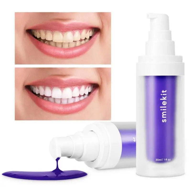 Purple Whitening Toothpaste, Kiss Stains Goodbye!